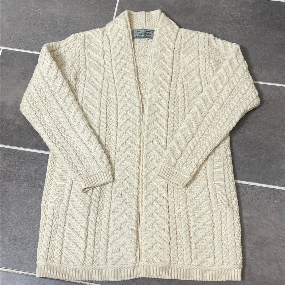 Aran Super Soft Open Aran Cardigan size Medium - Picture 4 of 9